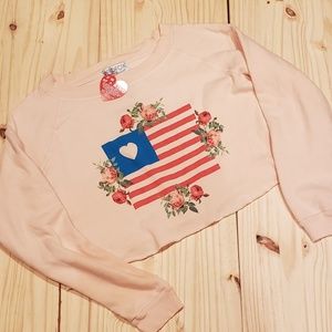 Wildfox Granny’s Flag Monte Cropped Sweatshirt